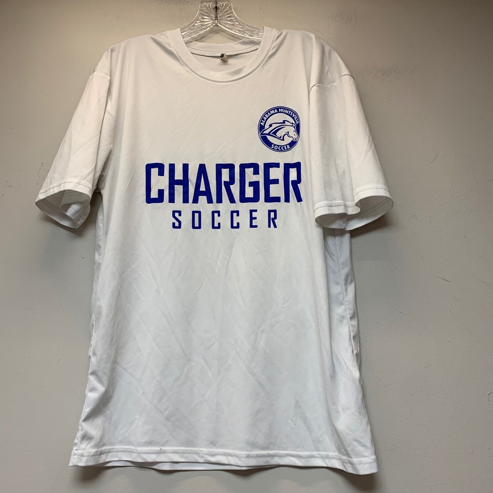 C-Sport Alabama Huntsville UAH Charger Soccer Shirt Unisex Large White Excellent